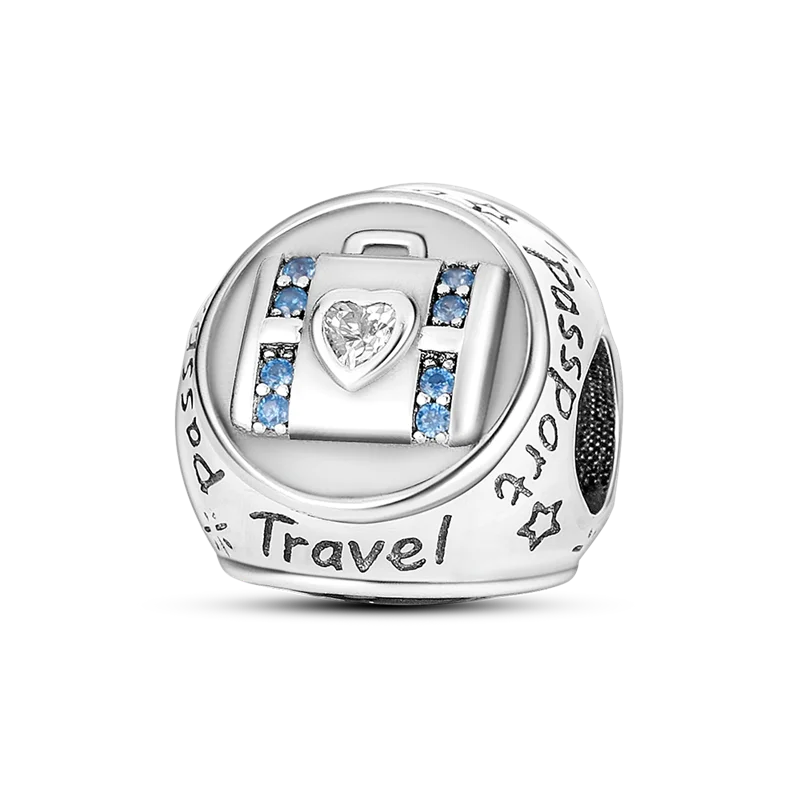 

Plata de ley 925 original egypt suitcase airplane earth charm Fit Original 925 Pandora Bracelet&Bangle Making Fashion DIY Jewelr