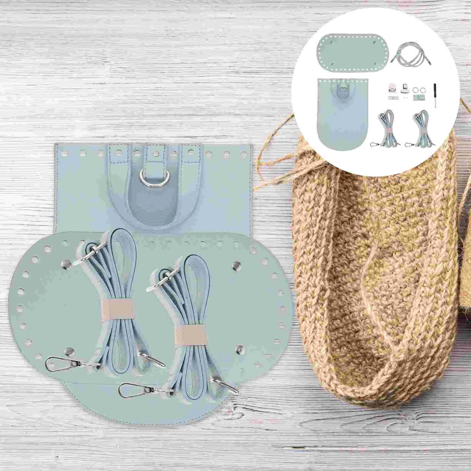 

Bag Diy Backpack Makingkit Knitting Accessory Material Crochet Shoulders Pu Bags Setaccessories Base Cushion Supplies Sewing