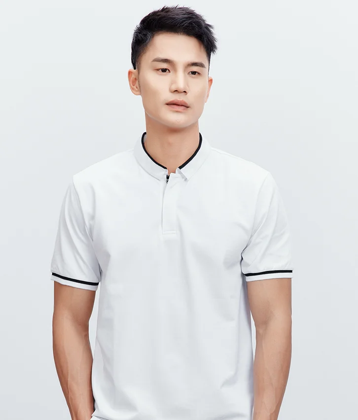 

J8282 Men's summer simple casual contrast color Polo Top