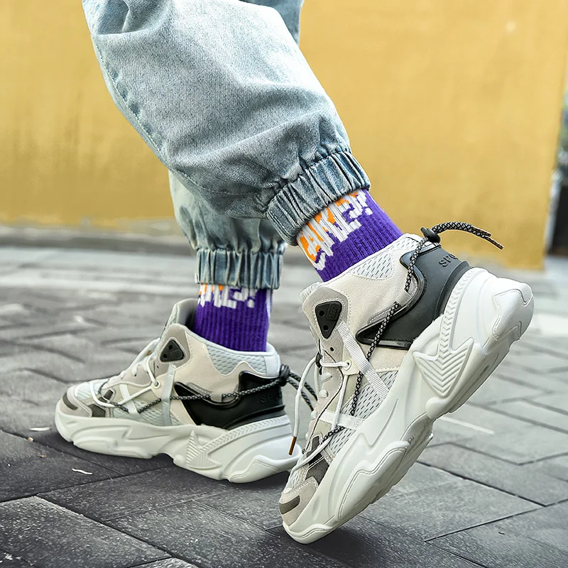 Fashion Gray Platform Sports Shoes Trainers for Men Women Designer Sneakers Breathable Women Walking Shoes zapatillas de deporte