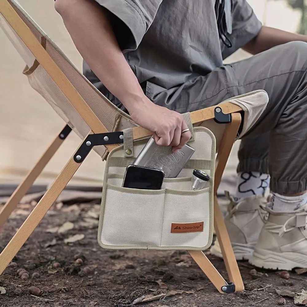 

Multifunctional Outdoor Chair Side Pocket Portable Chair Arm Storage Bag Durable Hanging Canvas Organizer Bag