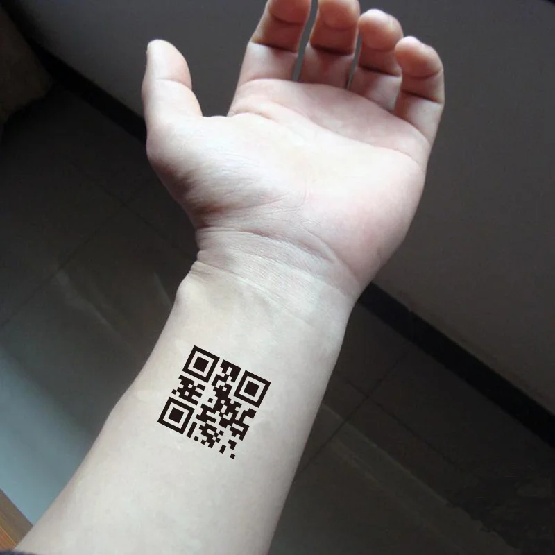 Черная водостойкая Временная наклейка с QR-кодом 3 шт. имитация татуировки крутой