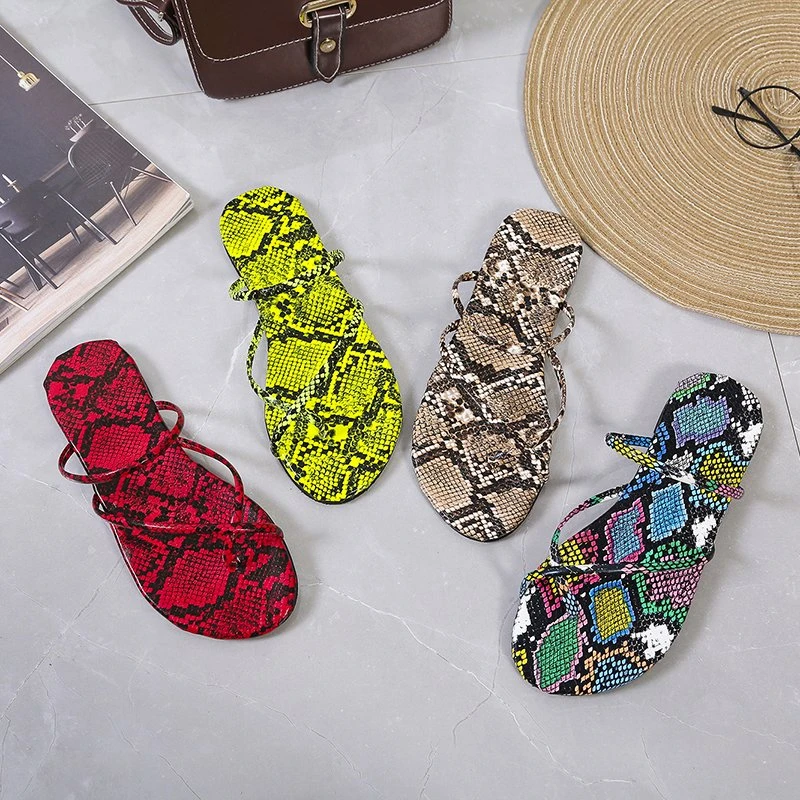 35-43 Yards Plus Size Women's Shoes 2022 Summer Snake-shaped Winding Seaside Beach Women's Sandals Thong Flat Women's Slippers