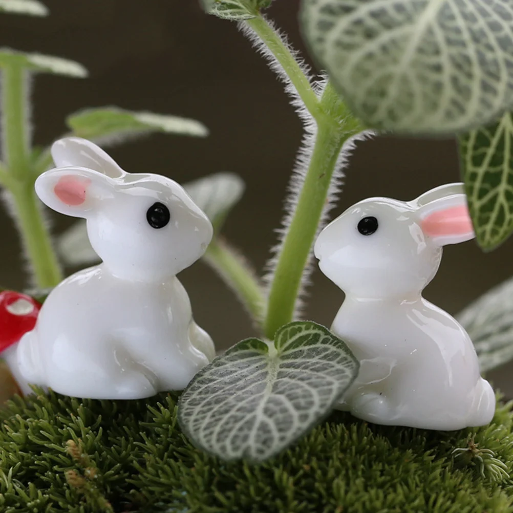

Easter Rabbit Bunny Accessories Miniature Bonsai Landscape Resin Rabbits Figurines Animal Sculpture Ornaments Figures
