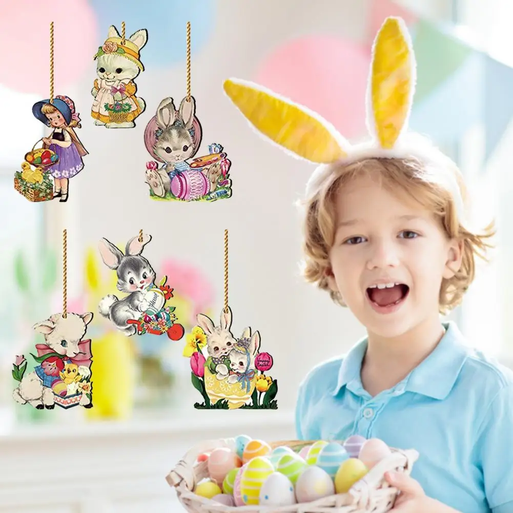 

1 Set Easter Pendant Excellent Lanyard Design Nice-looking Scene Layout Prop Bunny Pendant Bunny Pendant