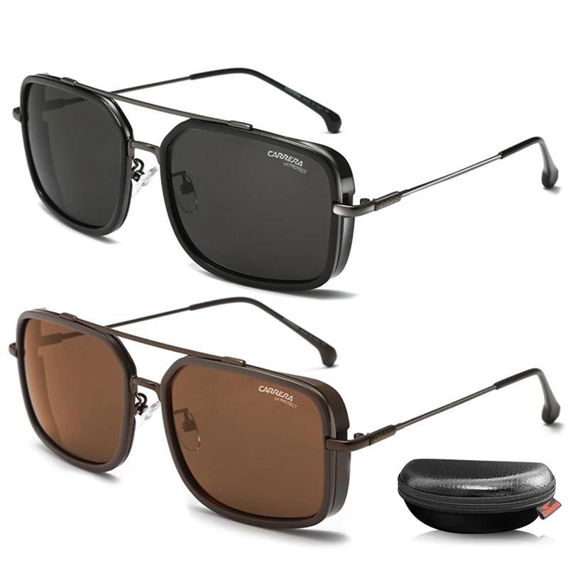 

Солнцезащитные очки в винтажном стиле мужские, квадратные стимпанковские, в металлической и пластиковой оправе, с защитой от ультрафиолета