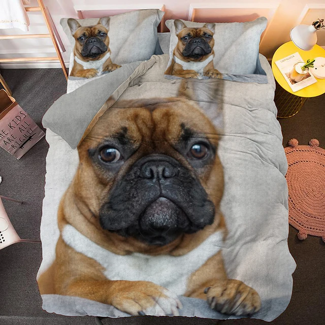 

For Kids Adult Bedclothes With Pillowcase Quilt Animal Comforter Covers Cute Bulldog Bedding Set 3d Pet Dog Duvet Cover