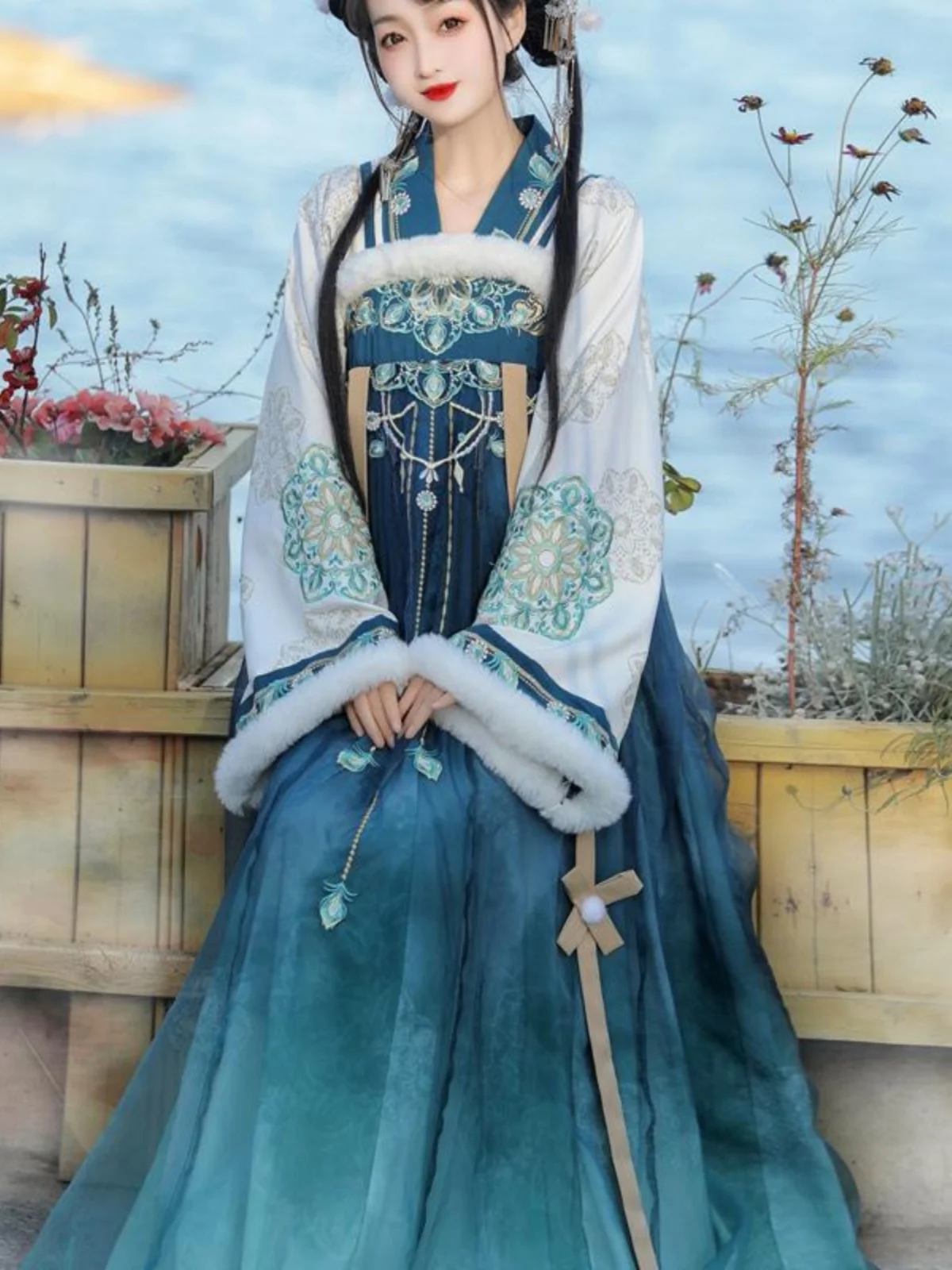 [Yan Ruyu] Original Hanfu Women Chest-length Tang System National Sle Fairy Han Elements Daily Autumn and Winter Shawl Poncho