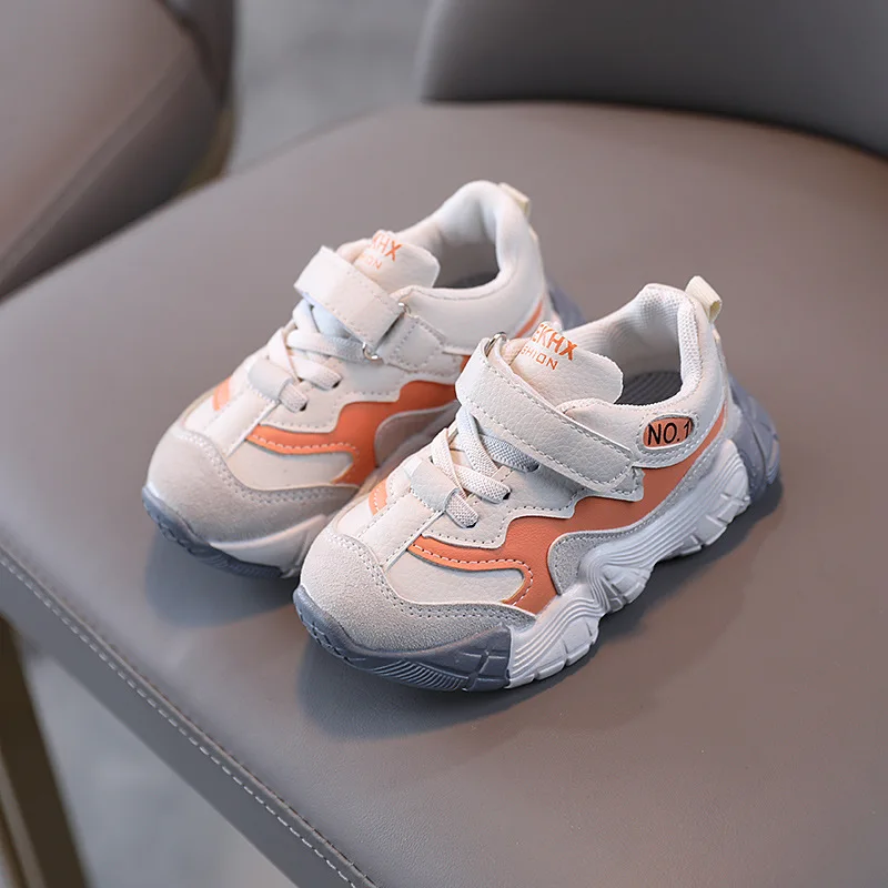 

Boys Trainers Artificial Leather Running Kids Shoes Black Beige Walking Casual Shoes Soft Sole Breathable Children Girl Sneakers