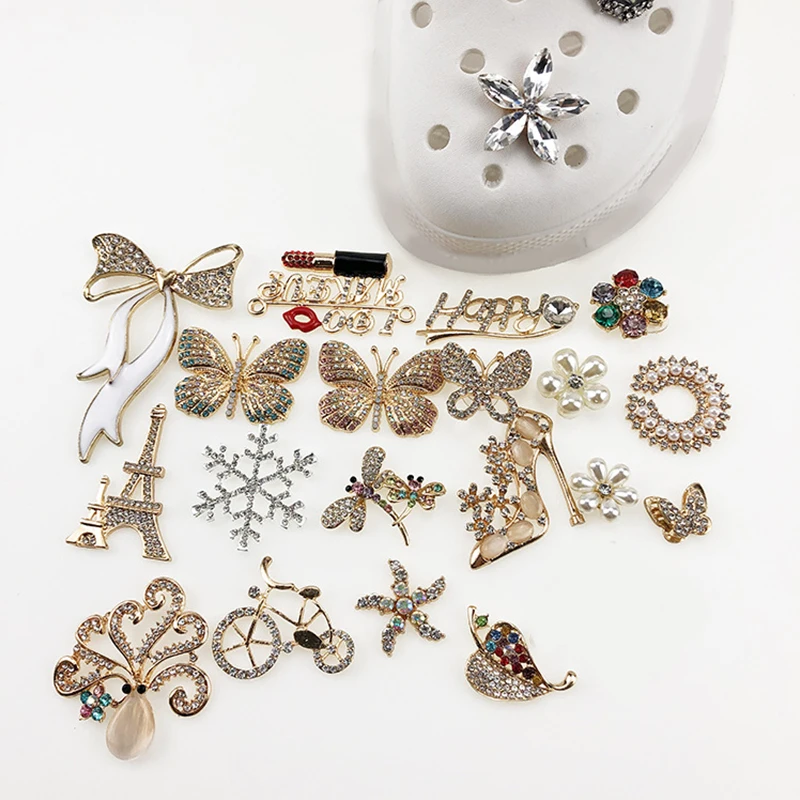 

Элегантные Изысканные Стильные красивые тапочки DIY, пряжка для обуви в виде бабочки, универсальные декоративные аксессуары