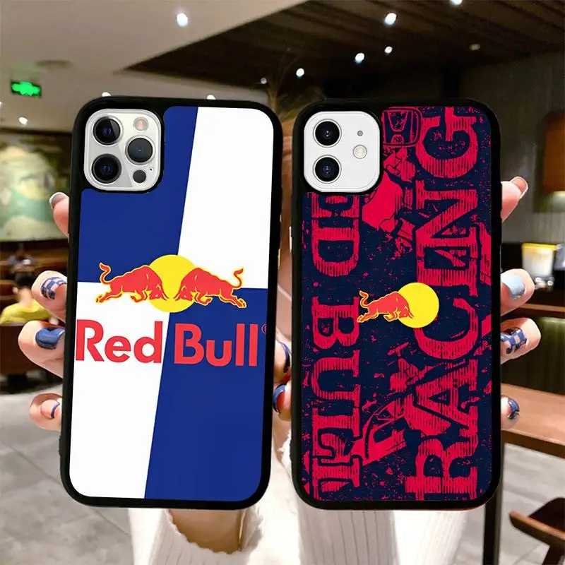 

Red Energy Drink B-Bulls Phone Case Silicone PC+TPU Case for iPhone 11 12 13 Pro Max 8 7 6 Plus X SE XR Hard Fundas