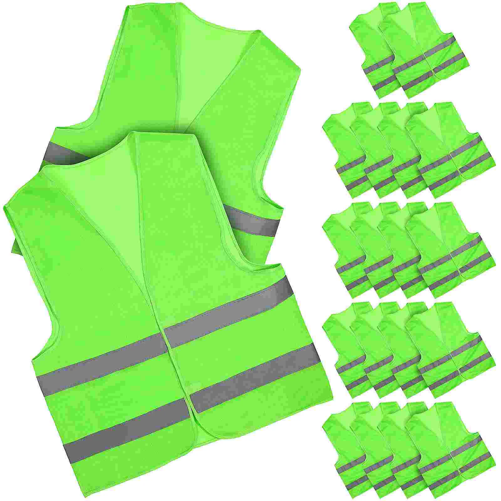 

20Pcs Reflective Warning Vests High Visibility Vests Daily Use Working Vests for Outdoor