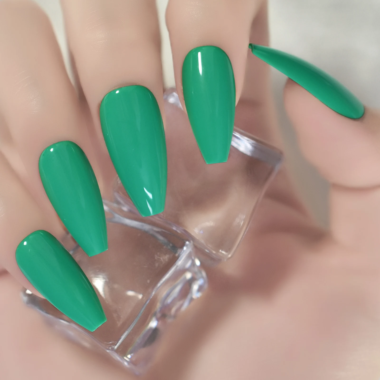 Гроб чистый цвет зеленый дизайн ногтей принадлежности для профессионалов Ногтей