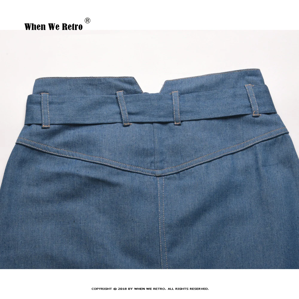 Женская джинсовая юбка в стиле ретро летняя офисная модная универсальная синяя