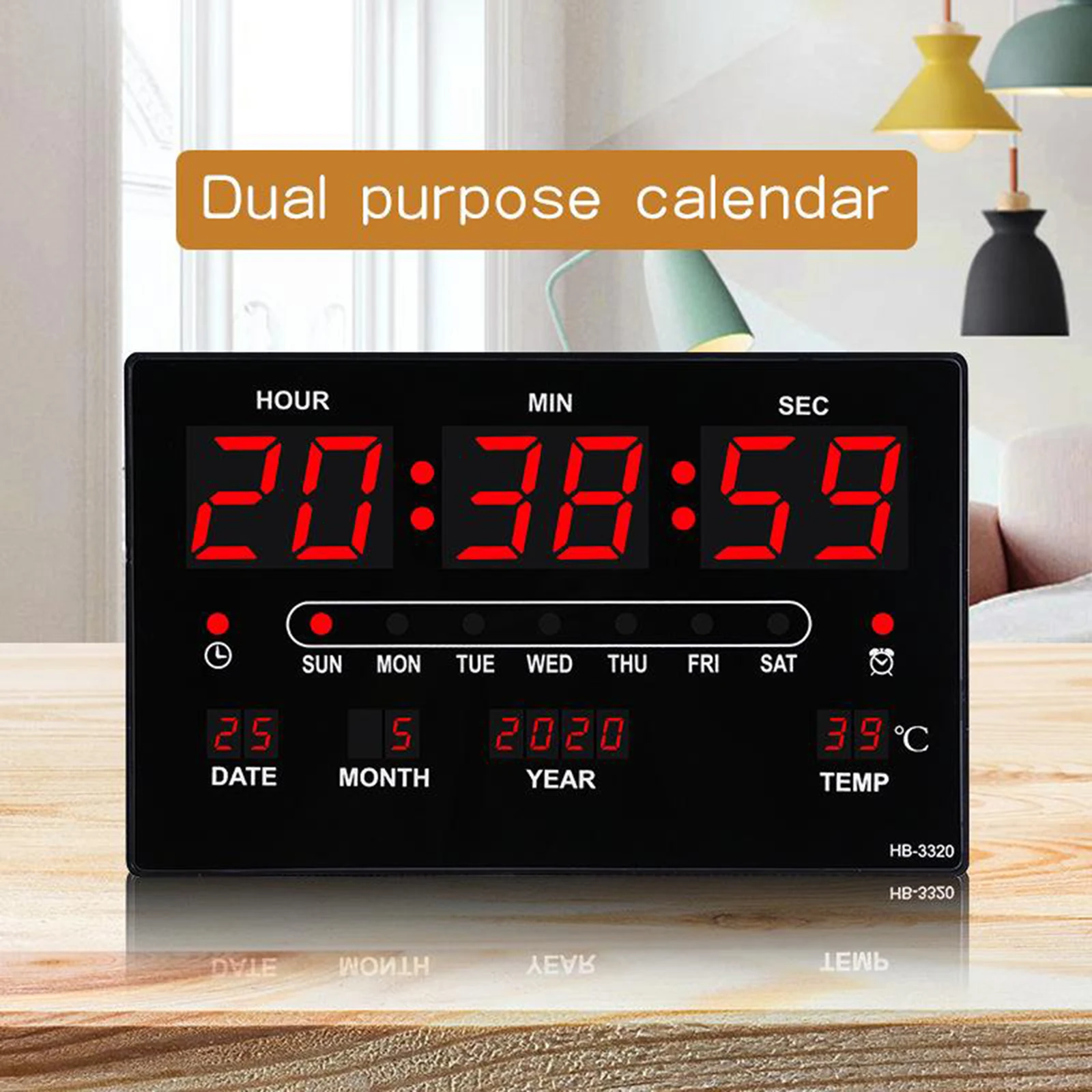 12h 24h Time Indoor Thermometer Projection Clocks, Year/day/month Displaying With Usb Cable