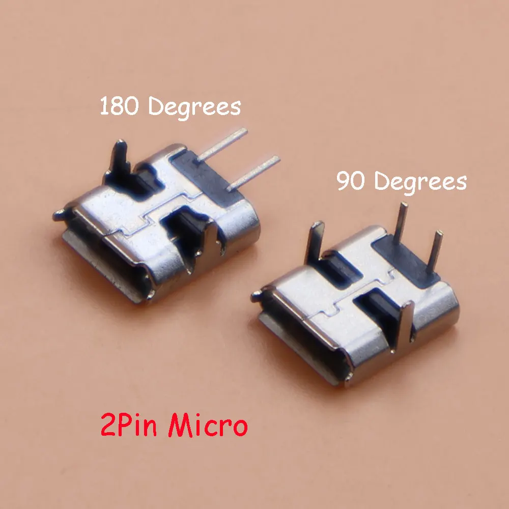Фото 20-100 шт. Micro USB 2.0 2-контактный DIP и 2-контактный разъем SMT, гнездовой разъем питания, зажим для порта зарядки телефона №1