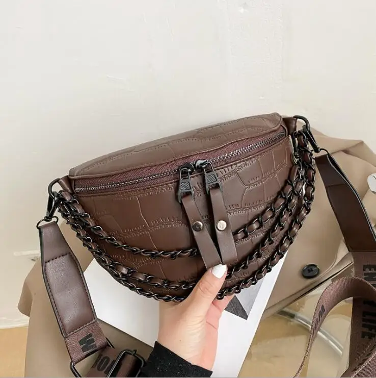 

2023 New Women Adjustable Belt Waist Packs Chest Bag Waterproof PU Fanny Pack
