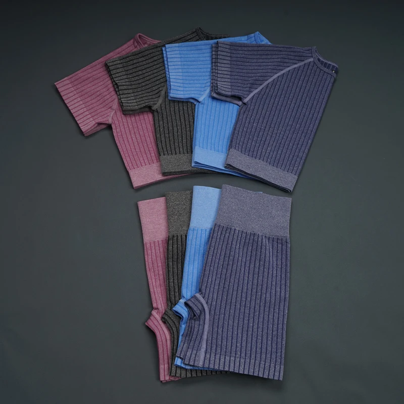 Gym Set Women Sportwear Yoga Set Suit for Fitness Sport Outfit for Woman Seamless Leggings Sports Shorts Top Workout Clothing