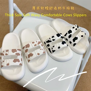 New Casual Non-Slip Feces Feeling Beach Shoes Womens Summer Fashion Outer Wear Soft Bottom Cow sandals And Slippers Women