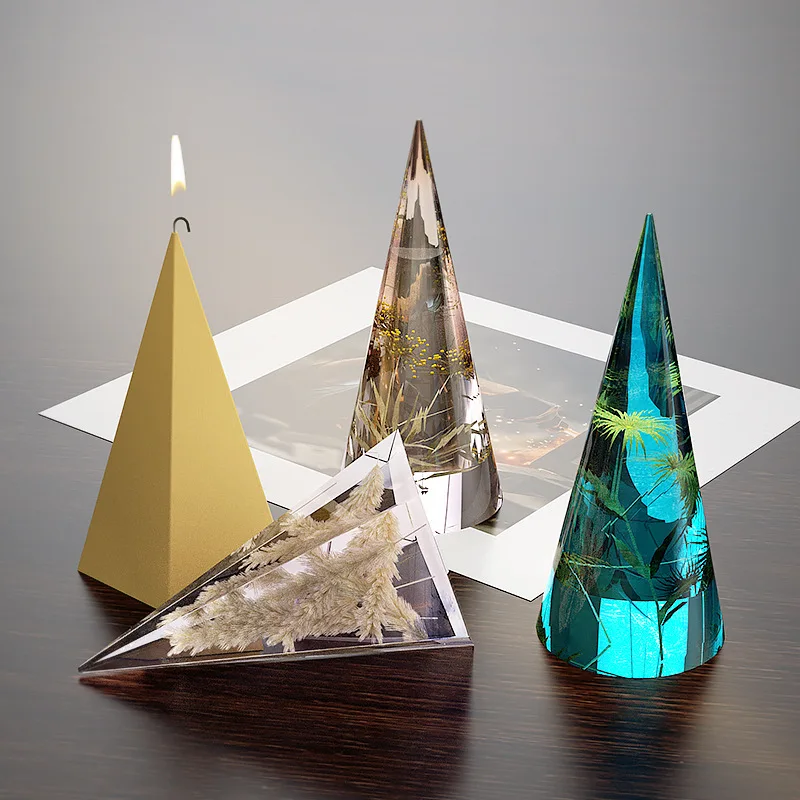 

Cylindrical Cone Silicone Candle Mold Pentagonal Geometry Soap Resin Plaster Making Set Chocolate Cake Ice Mould Home Decor Gift