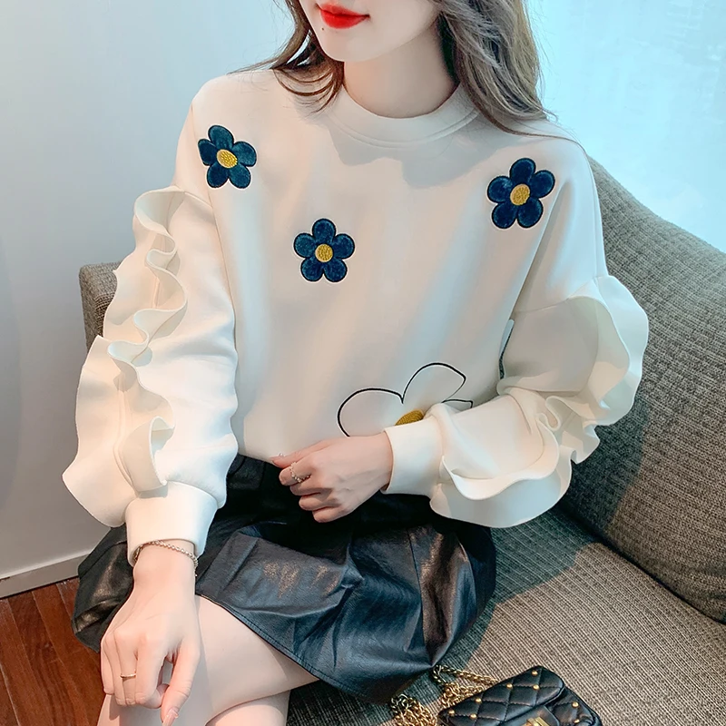 

Female Streetwear Sweatshirt Pullover Autumn Cute Winter Tops Aesthetic Women's Clothing with Free Shipping Graphic Crewneck New