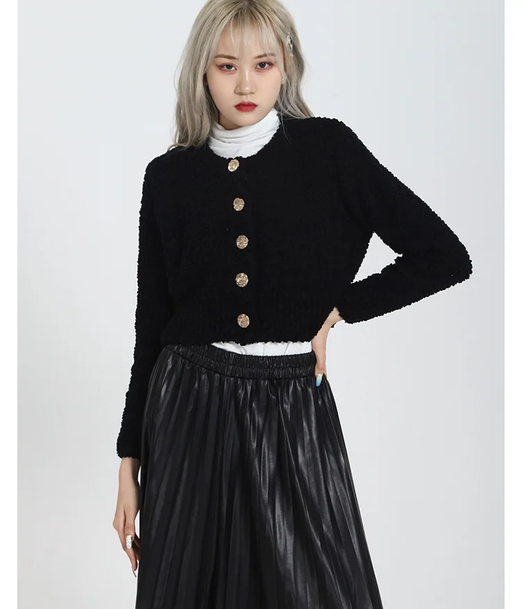 

Женский вязаный короткий кардиган, куртка, Женский Зимний дизайнерский свитер, куртка Nuyoah