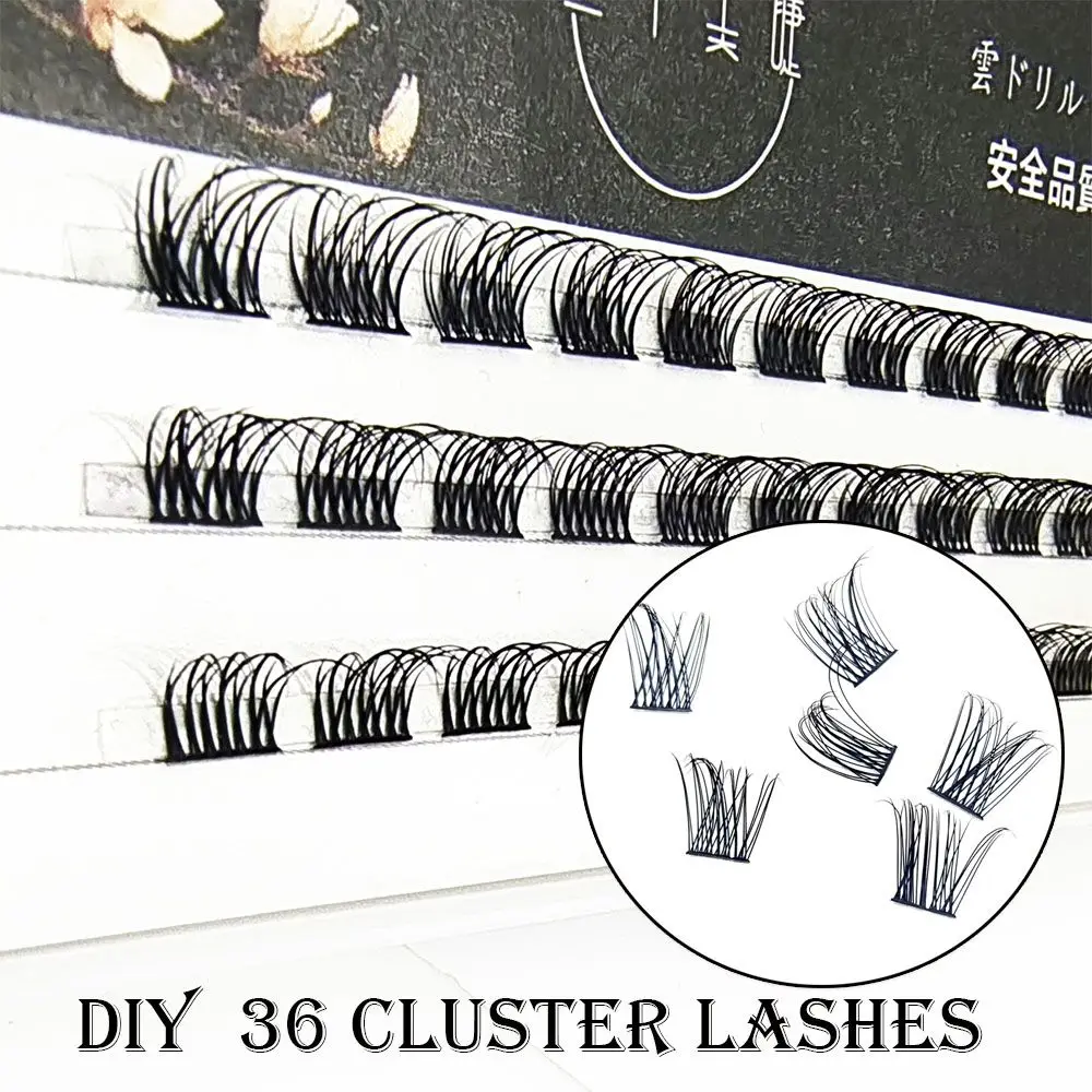 

1Box 3 lines New False Eyelashes Russian Volume Beam Segment Eyelashes Segments Natural Eye Lash DIY 36 Cluster Lashes Extension