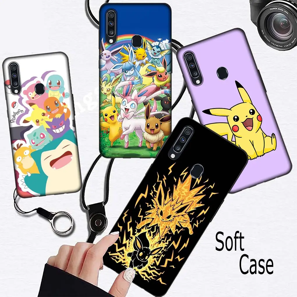 Мультяшный чехол P-Pokemons Psyduck P-Pikachus для Samsung Galaxy S24 S23 Fe Ultra A55 A35 A24 A15 A05 M55 M15 Plus A02 A03 A70 S7