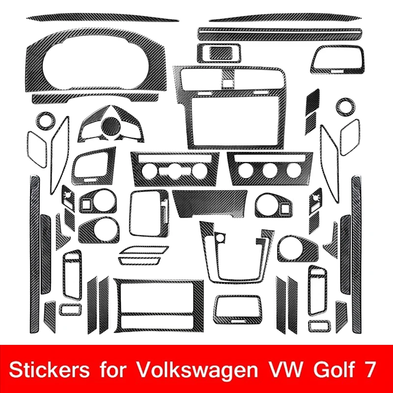 

Carbon Fiber Interior Mouldings Stickers Car Accessories Interior Decoration Fit For Volkswagen VW Golf 7 GTI MK7 2013-2019