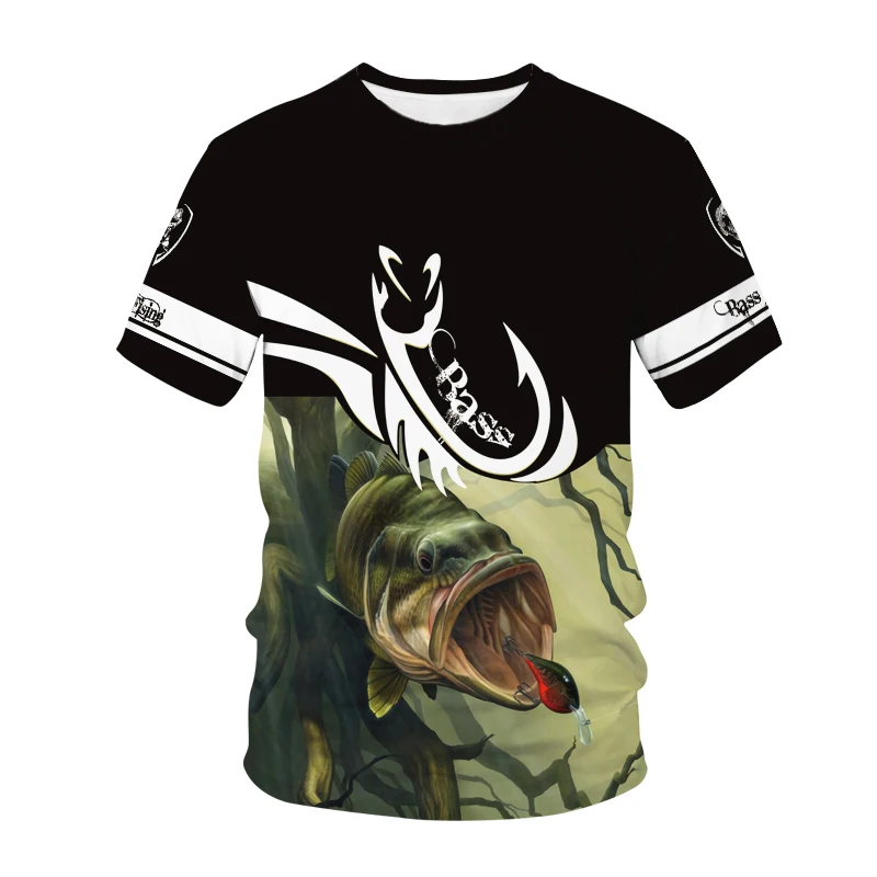 

Fashion Interesting Fishing Print graphic tee Summer 3D Personality Casual Men t-shirt Trend Hip Hop funny t shirts streetwear