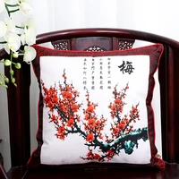 chinese elegant pillowcase flower bird cushion 5050cm pillow covers decorative home pillowslip satin pink throw pillow cases