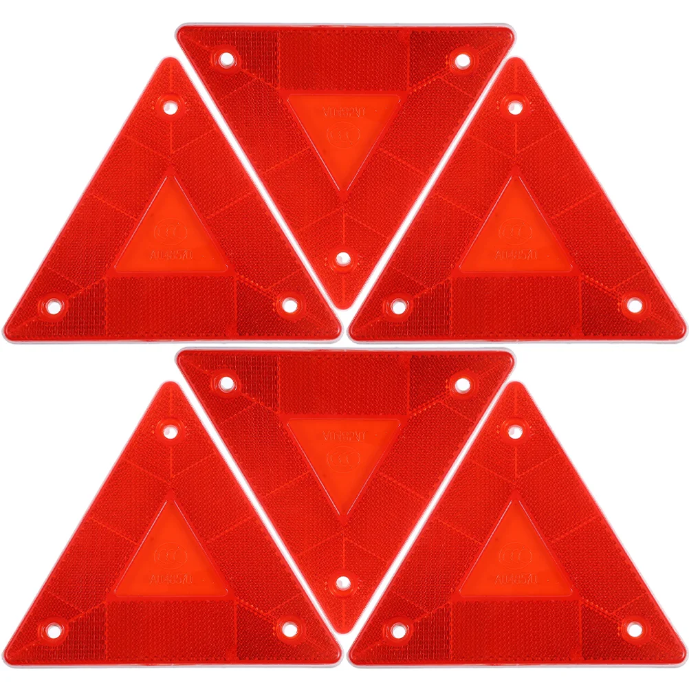 

6 Pcs Body Kit Cars Triangular Reflector Accessory Triangle Reflectors The Sign Slow Moving Vehicle Warning Reflective Trailer