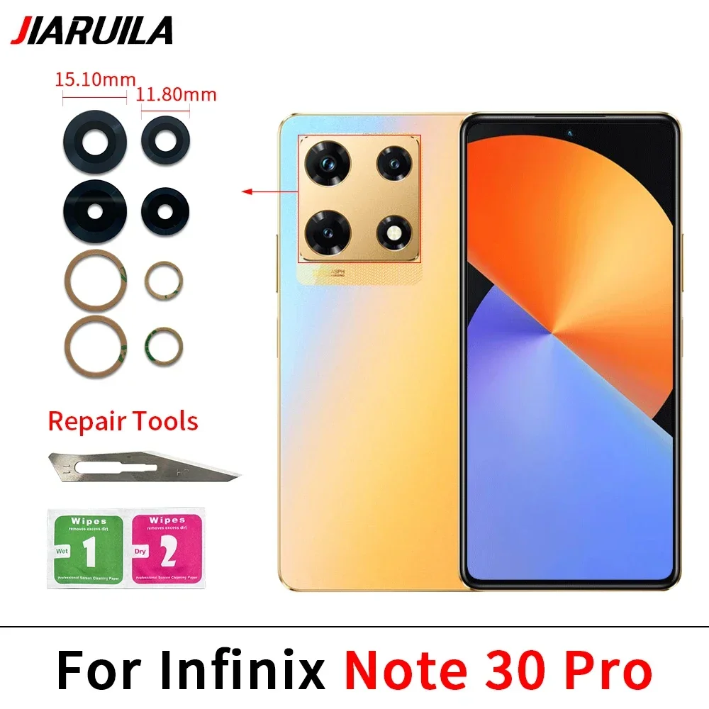 Фото Стеклянная линза задней камеры с клеевым слоем для Infinix Note 30 4G 5G 40 Pro 5G X6833B X6832 X6851 X693 X698 X663 X683 X670 №4