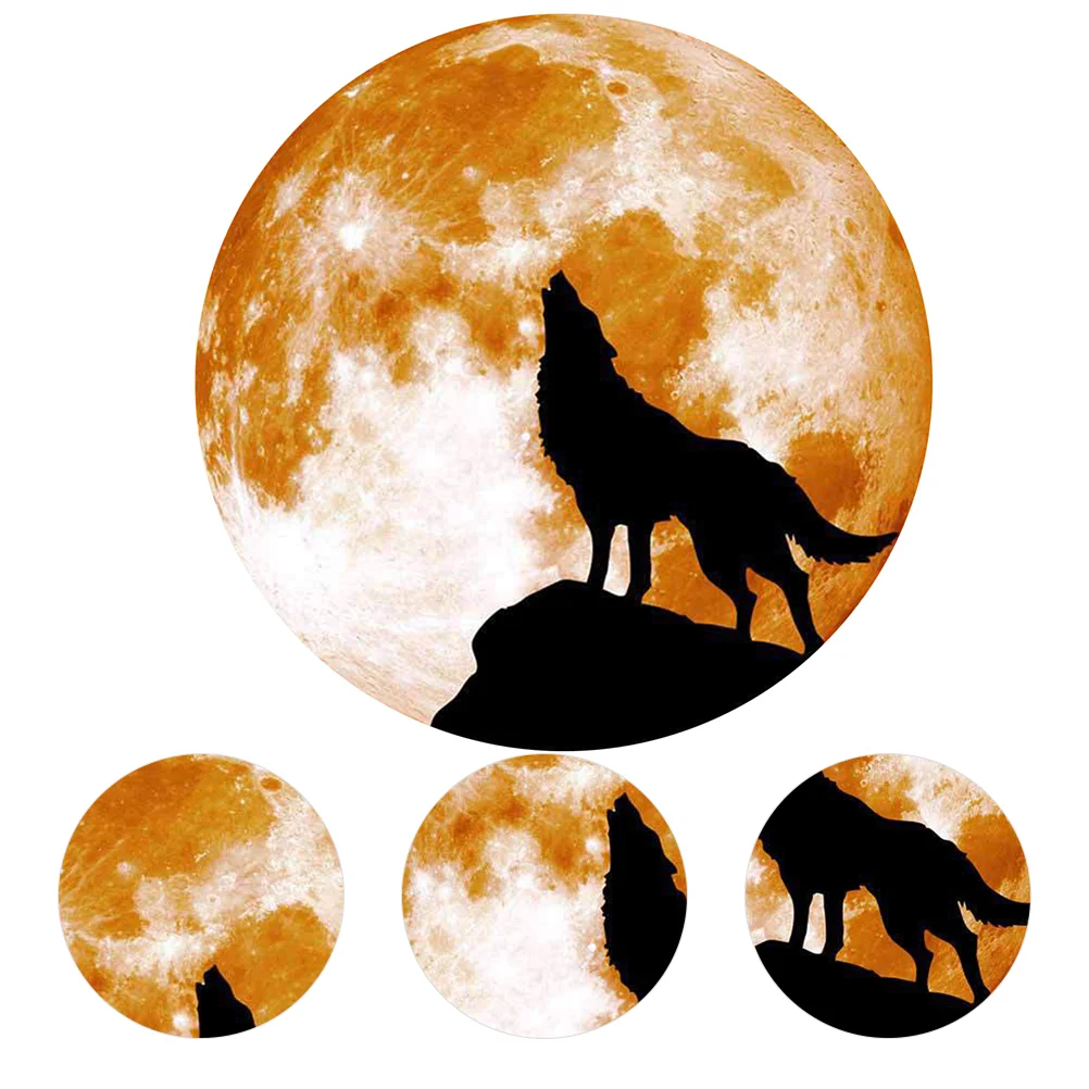 

Sticker Stickers Wall Wolf Moondecals Window Bat Pattern Glow Fluorescent Witch Horror Decal Sign Murals Glowing Luminous Dark