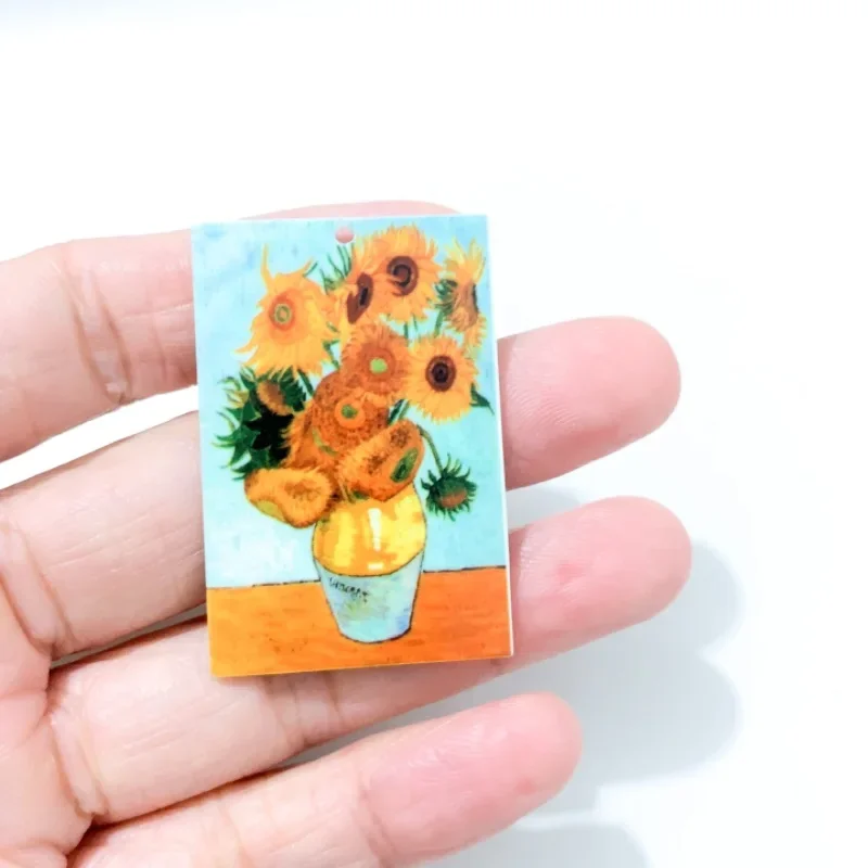 1 шт. всемирно известные картины акриловые подвески подсолнухи Мона Лиза кулон