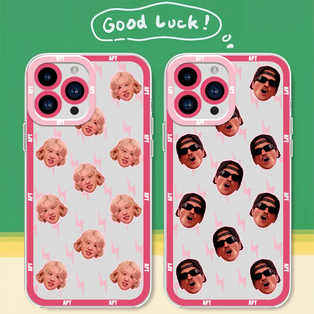 Singer B-Bruno Mars Rose APT For iphone 11 12 13 14 15 16 Mini Plus Pro Max Transparent Shell