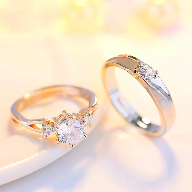 

Disney Wedding Rings Fake Diamond Ring Wedding Ceremony Simulation Wedding Ring Couple Ring a Pair of Men and Women