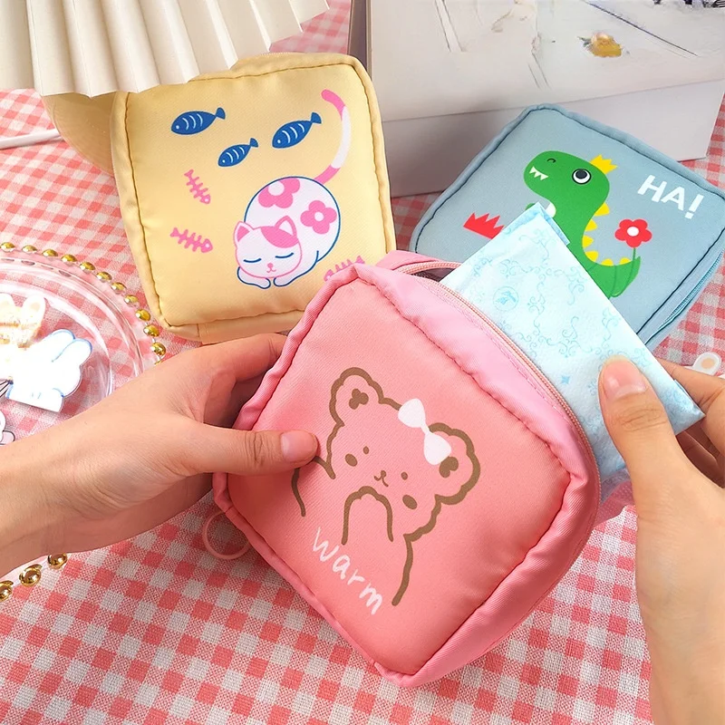 

Women Sanitary Napkin Storage Bag Pouch Ladies Small Makeup Cosmetic Bag Organizer Girl Sanitary Pad Holder Organizer Purse Case