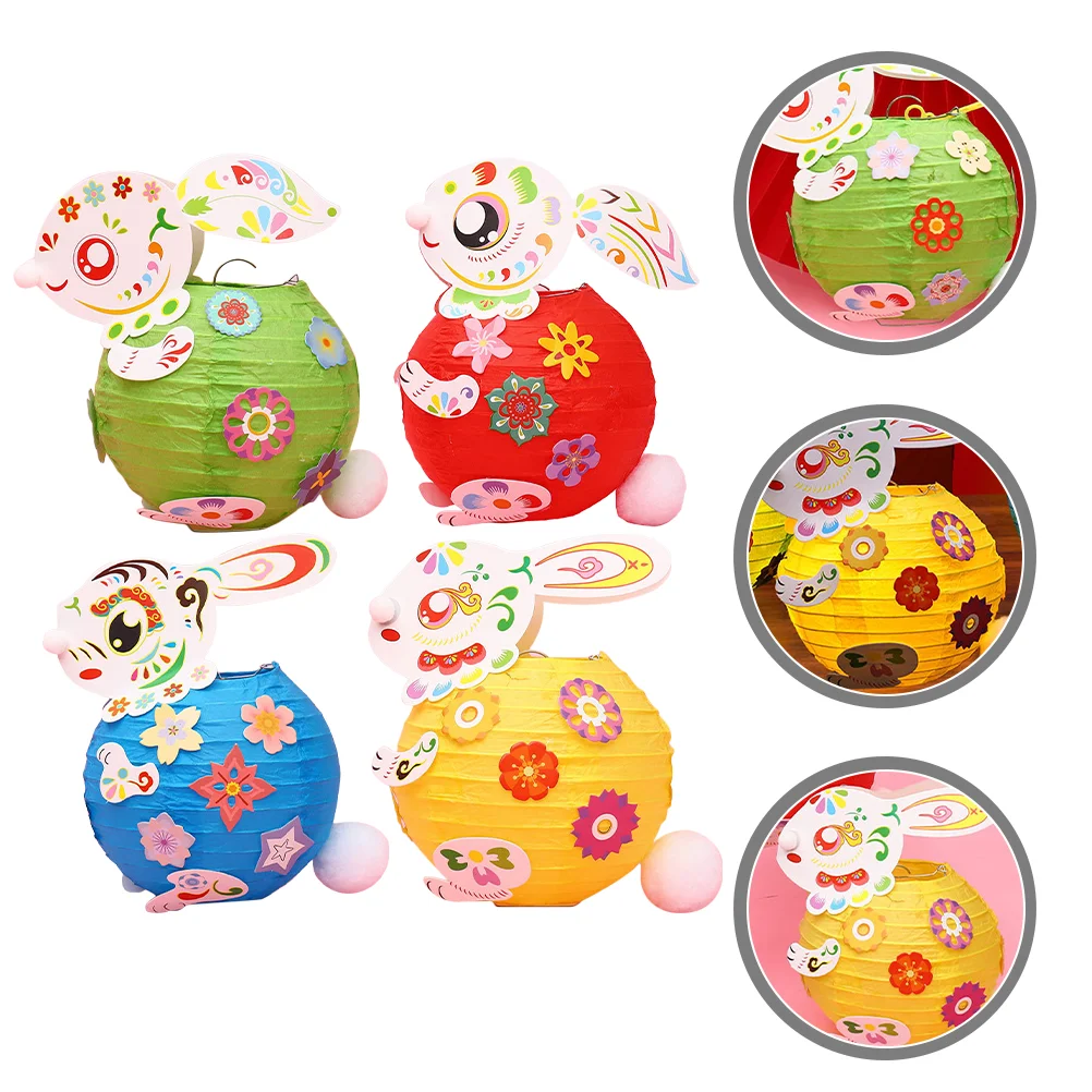 

Lantern Year Lanterns Chinese New Paper Bunny Rabbit Handheld Decorative Japanese Diy Decor Festival Spring Christmas Animals