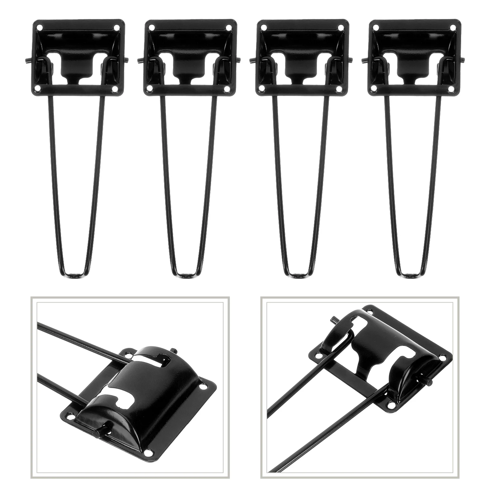 

4 Pcs Hair Pin Legs Table Extender Metal Coffee Folding Heavy Duty Bench Black Hairpin Foldable Cross-legged