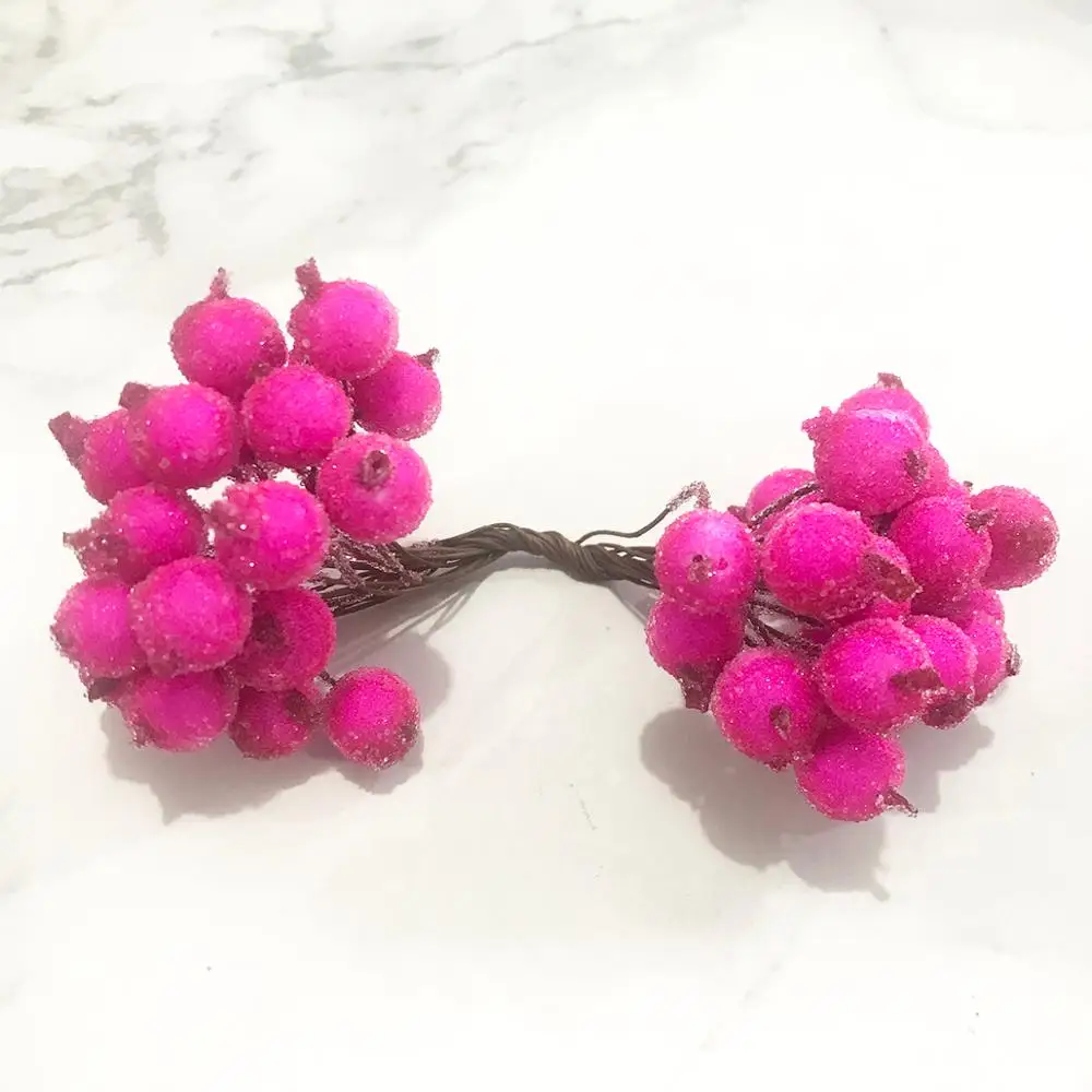 

Набор искусственных ягод вишни, розовый-красный, шелк