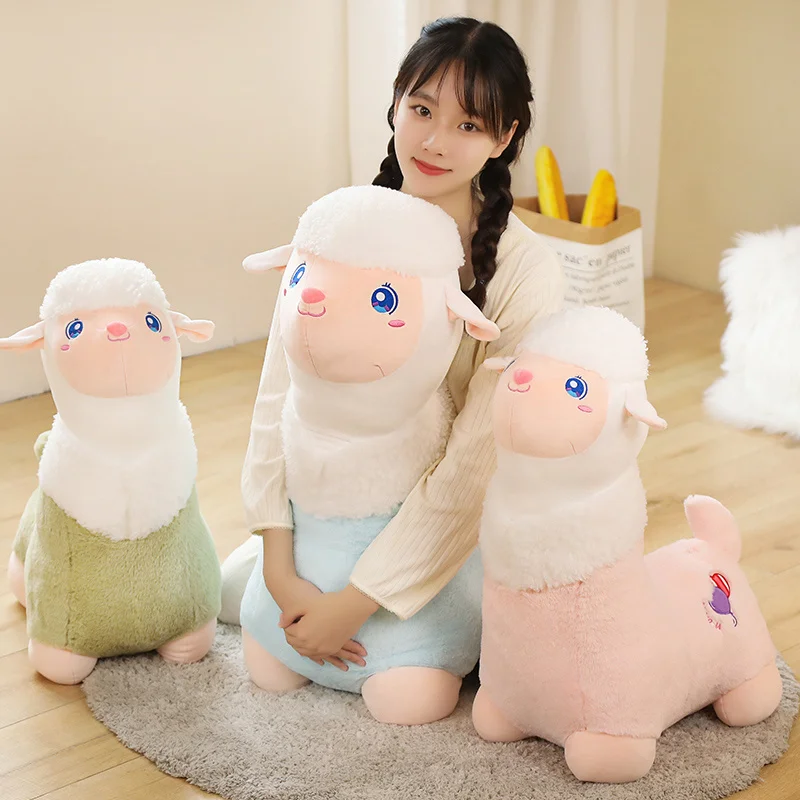 

45/65cm New Alpaca Plush 3 Colors Cute Animal Doll Soft Cotton stuffed doll Home office decor Kids girl Birthday Christmas Gift
