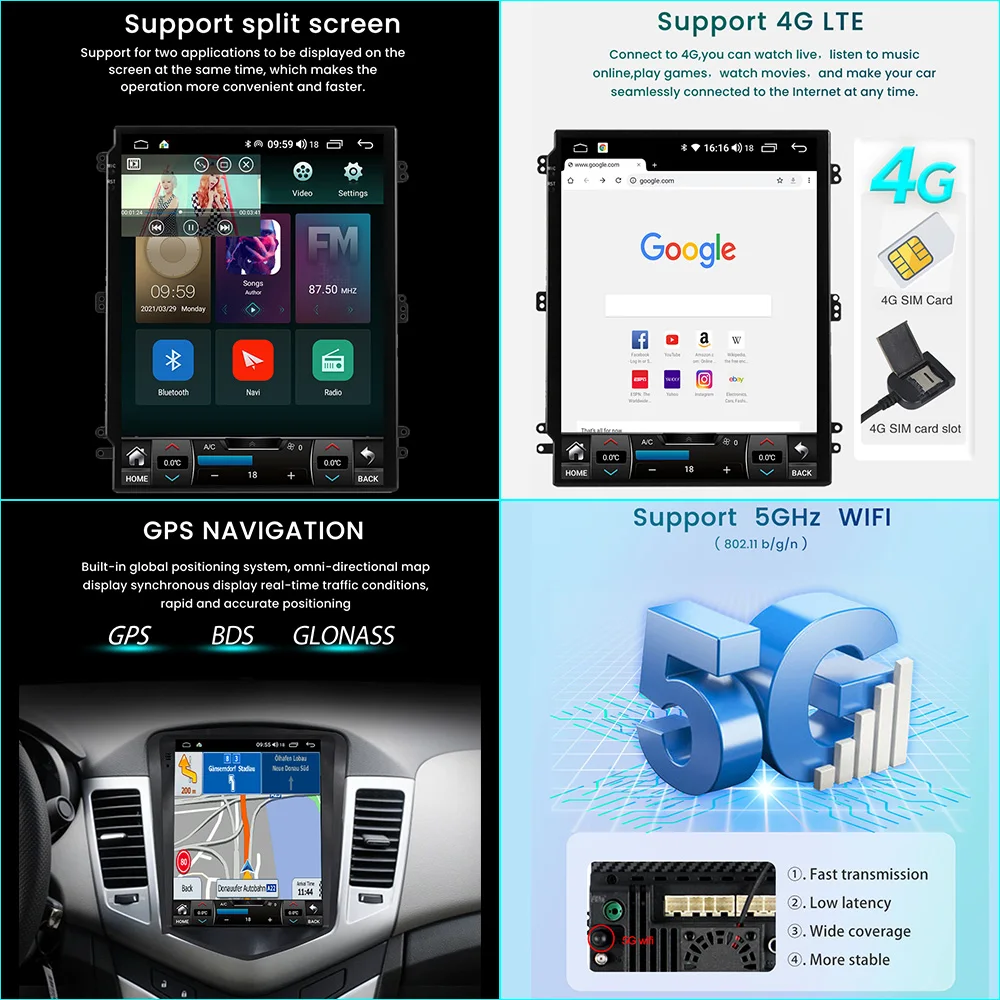 Автомагнитола MEKEDE 2din с сенсорным экраном Тесла для Toyota Reiz 2005-2009 Android