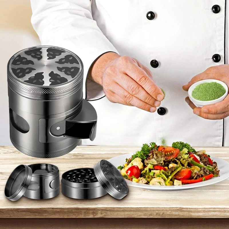 

4-слойная измельчитель трав табака фотодробилка кленовый лист дым шлифовальные металлические кухонные гаджеты сигаретные инструменты