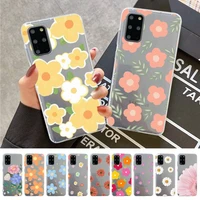 colorful daisy flowers phone case for samsung s20 s10 lite s21 plus for redmi note8 9pro for huawei p20 clear case