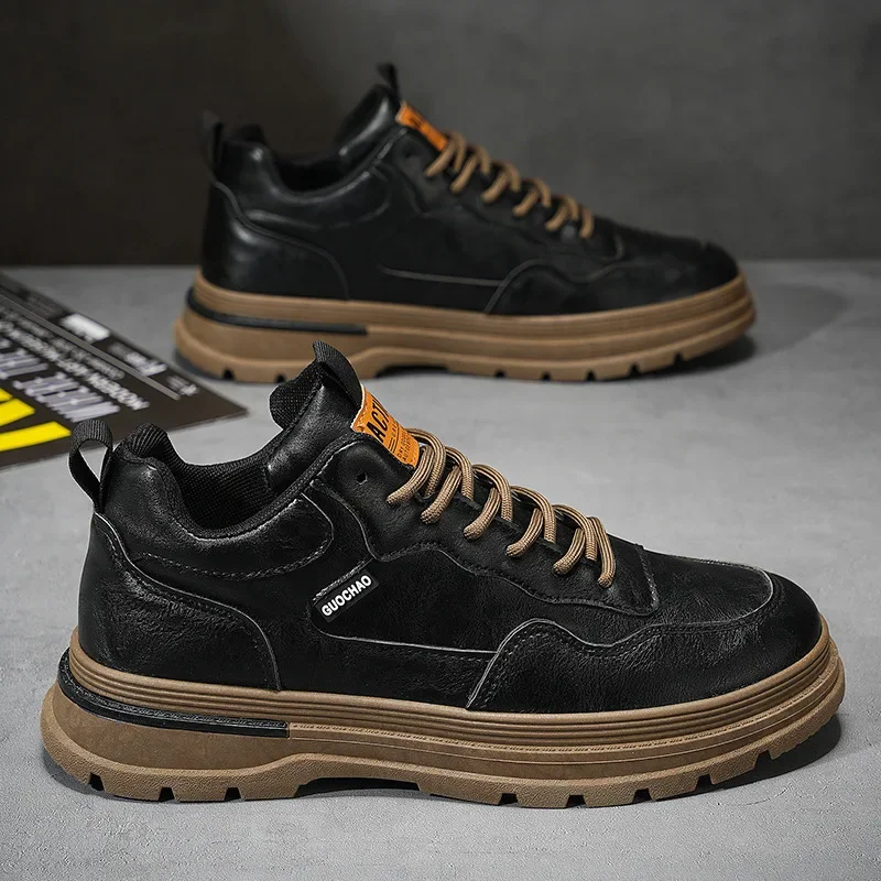 Мужская обувь повседневная из искусственной кожи для мужчин модные кроссовки на