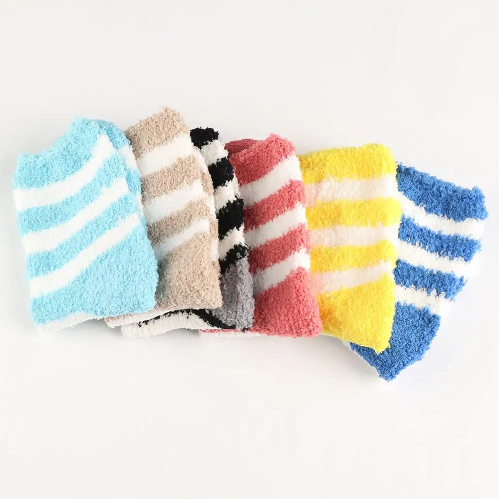 Женские мягкие пушистые носки для кровати зимние теплые тапочки 5 пар