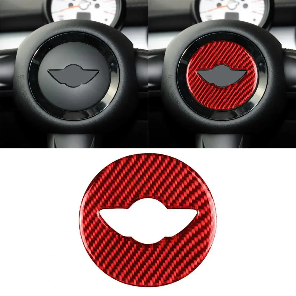 

Practical Carbon Fiber Perfect Match Self-adhesive Steering Wheel Logo Sticker Wheel Logo Cap Wheel Center Logo Sticker