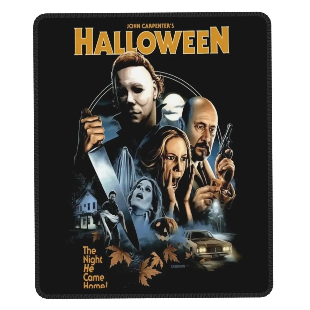 

Customized Gaming Mouse Pad Anti-Slip Rubber Base Halloween Michael Myers Knives Mousepad Office Computer Horror Film Mat