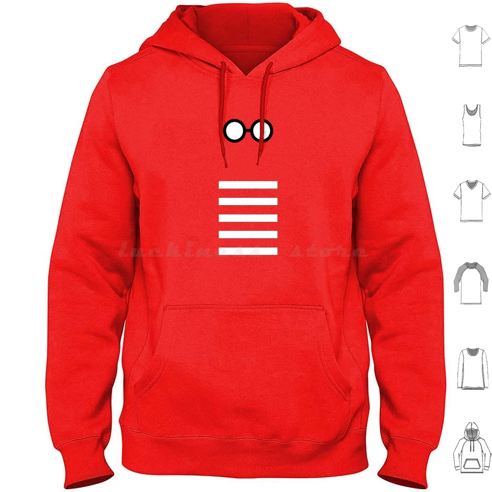 

Минималистичная Толстовка Waldo из хлопка с длинным рукавом Waldo Wheres Waldo Wally Wheres Wally красные полосы минималистский смешной